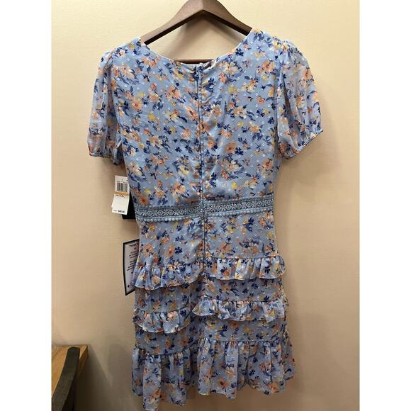 City Studio Womens Ruffles Floral Surplice Mini Dress Juniors BHFO 3011 SIZE 7​ - Picture 3 of 6